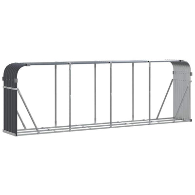 Almacenamiento de leña de Vidaxl 300x45x100 cm de acero galvanizado antracita