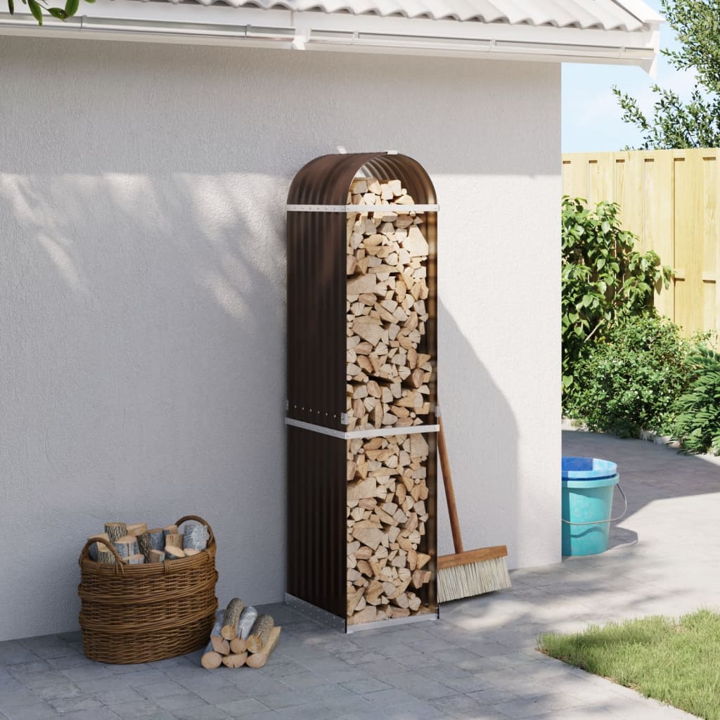Vidaxl Firewood Storage 40x45x170 cm in acciaio zincato