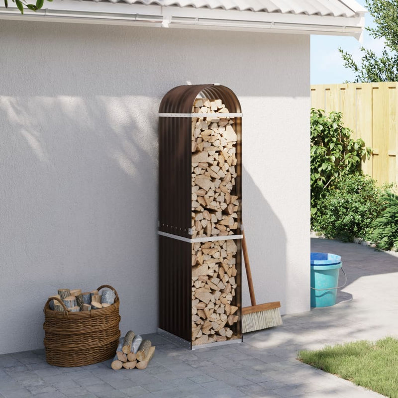Vidaxl Firewood Storage 40x45x170 cm in acciaio zincato