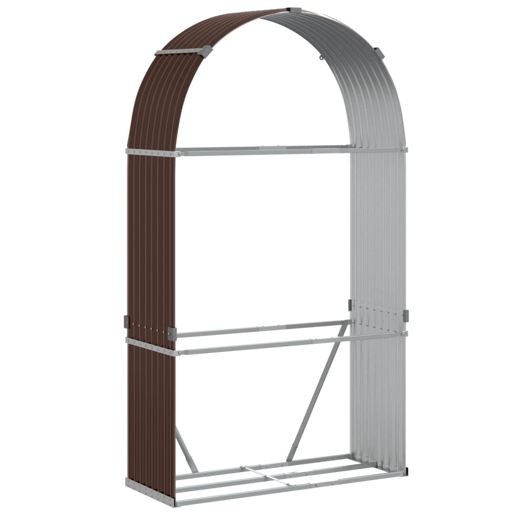 Vidaxl Firewood Storage 120x45x210 cm in acciaio zincato