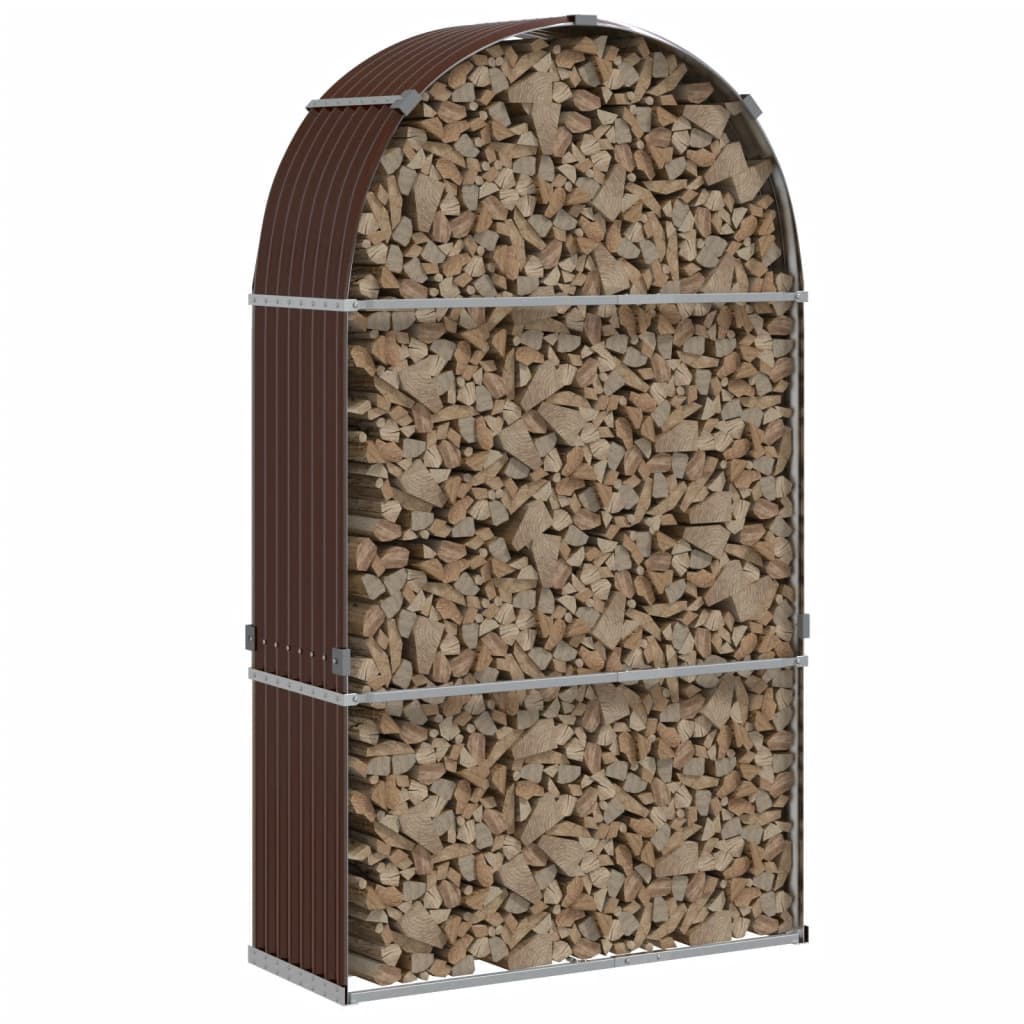 Vidaxl Firewood Storage 120x45x210 cm in acciaio zincato