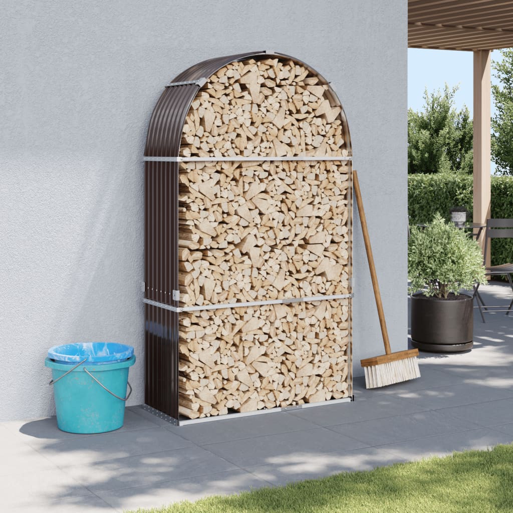 Vidaxl Firewood Storage 120x45x210 cm in acciaio zincato