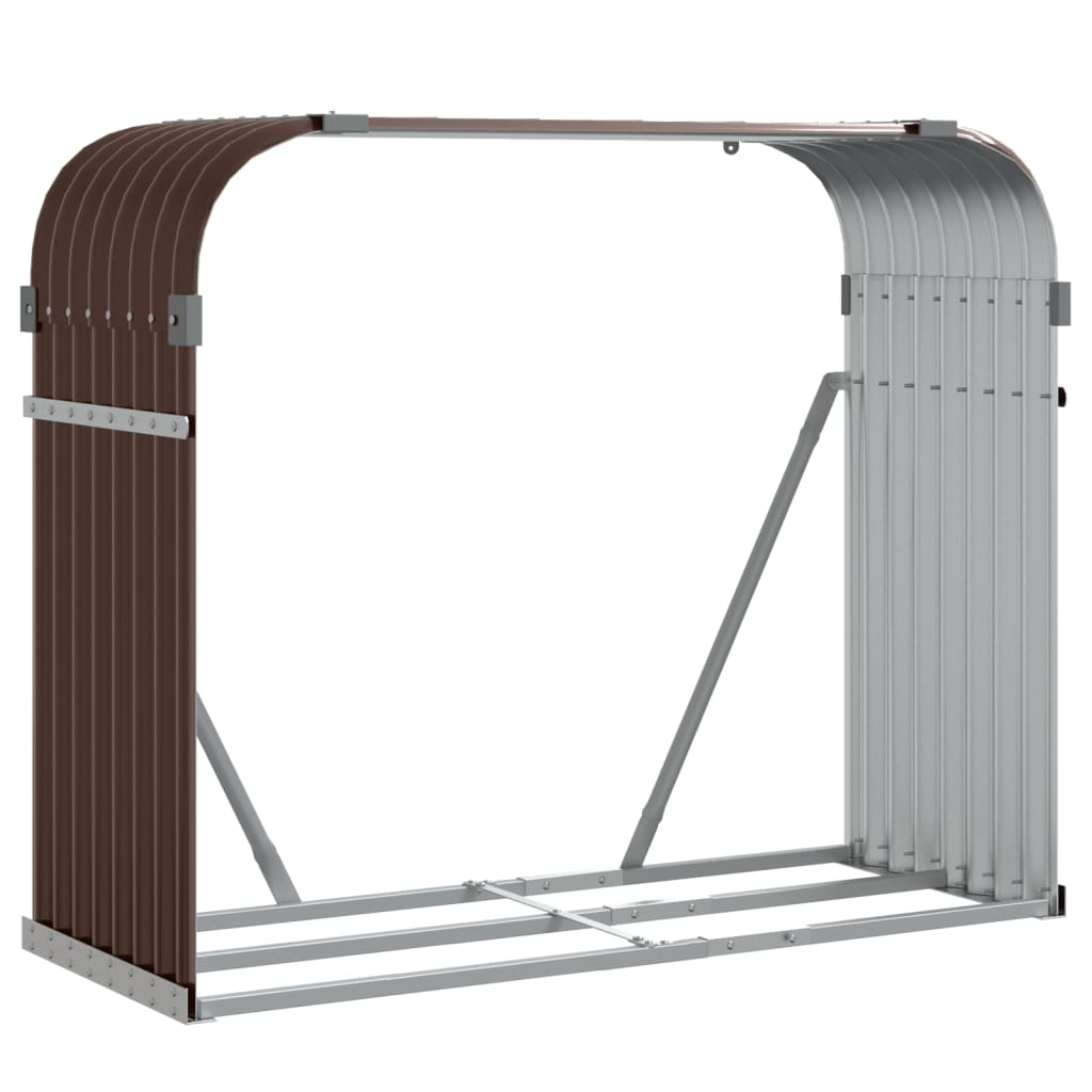Vidaxl Firewood Storage 120x45x100 cm in acciaio zincato