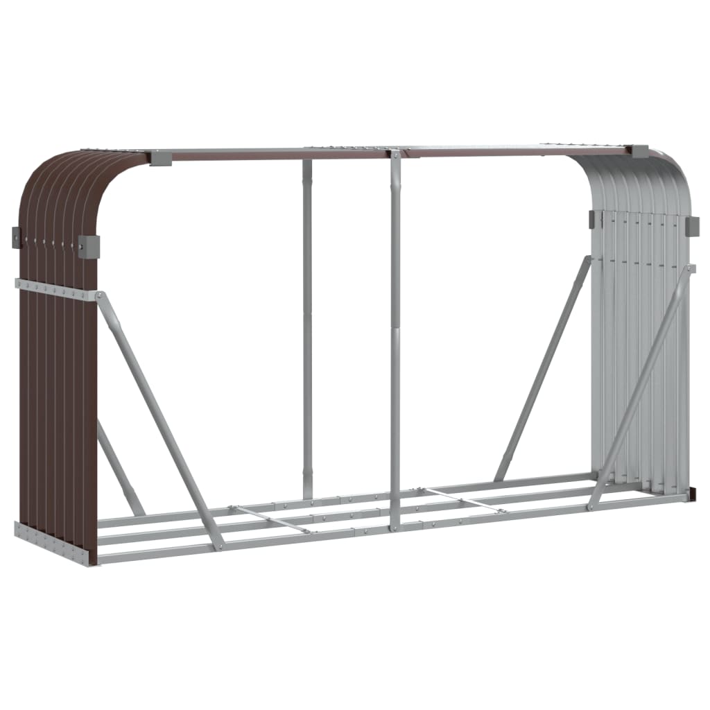 Vidaxl Firewood Storage 180x45x100 cm in acciaio zincato