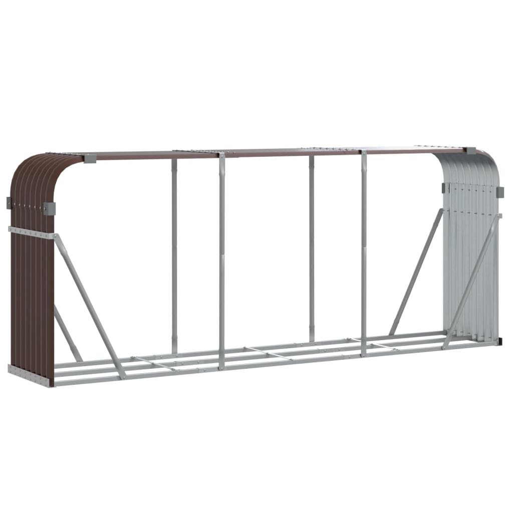 Vidaxl Firewood Storage 234x45x100 cm in acciaio zincato