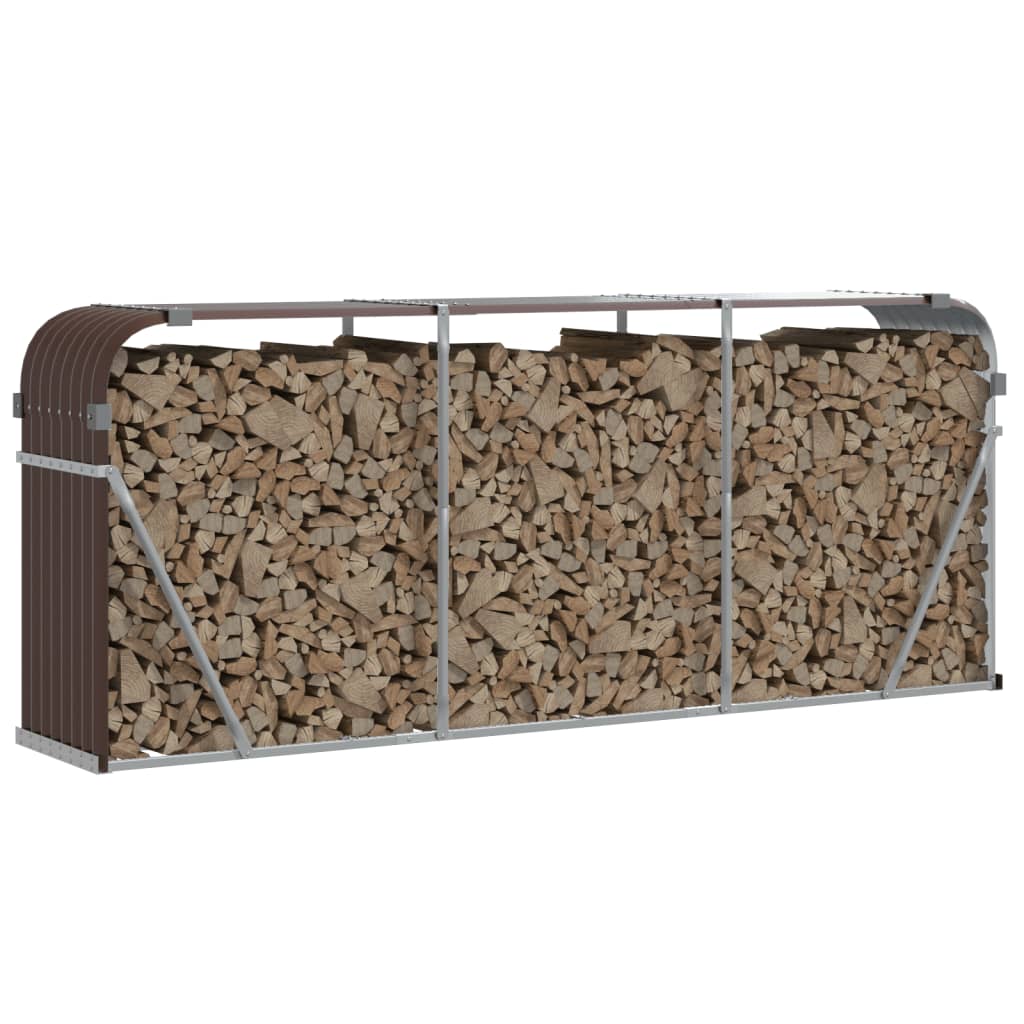 Vidaxl Firewood Storage 234x45x100 cm in acciaio zincato