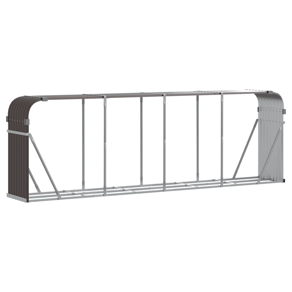 Vidaxl Firewood Storage 300x45x100 cm in acciaio zincato