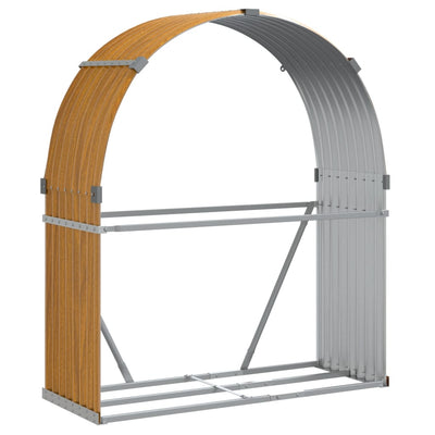VIDAXL Firewood Storage 120x45x140 cm in acciaio zincato in acciaio chiaro
