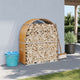 Vidaxl haardhoutopslag 120x45x140 cm gegalvaniseerd staal houtlook