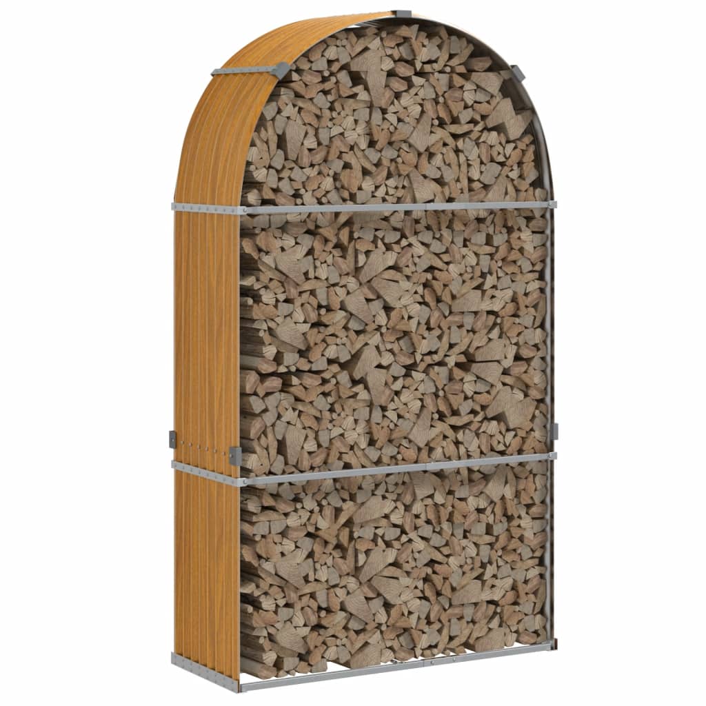 Vidaxl haardhoutopslag 120x45x210 cm gegalvaniseerd staal houtlook