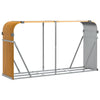 Almacenamiento de leña de Vidaxl 180x45x100 cm de acero galvanizado marrón claro