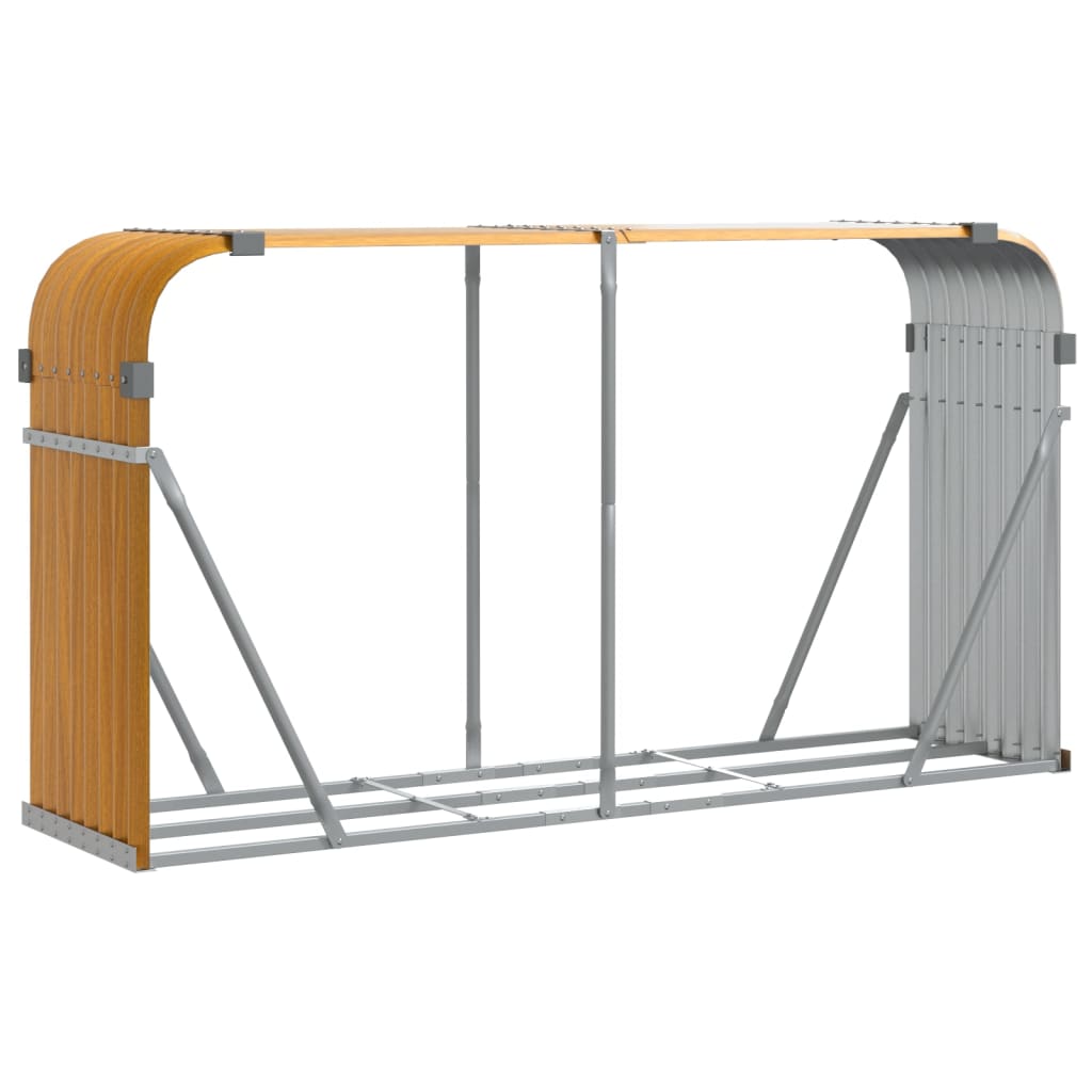 Vidaxl haardhoutopslag 180x45x100 cm gegalvaniseerd staal houtlook