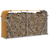 Almacenamiento de leña de Vidaxl 180x45x100 cm de acero galvanizado marrón claro
