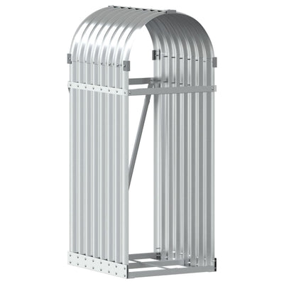 Almacenamiento de leña de Vidaxl 40x45x100 cm de acero galvanizado de color plateado