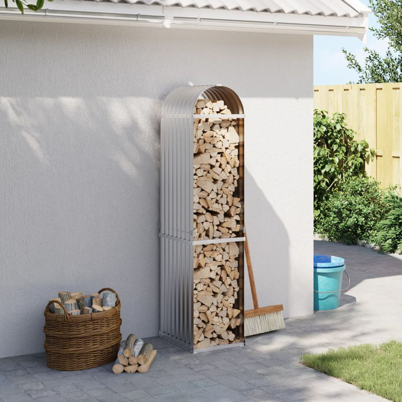 VIDAXL Firewood Storage 40x45x170 cm in acciaio zincato colorato