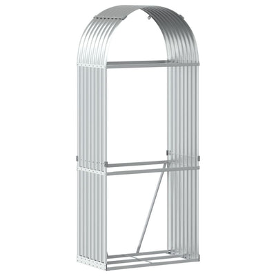 Almacenamiento de leña de Vidaxl 80x45x190 cm de acero galvanizado de plata de color