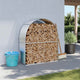 Almacenamiento de leña de Vidaxl 120x45x140 cm Color de plata galvanizado