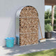 Almacenamiento de leña de Vidaxl 120x45x210 cm Color de plata galvanizado