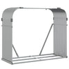 Almacenamiento de leña de Vidaxl 120x45x100 cm Color de plata galvanizado