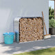 VidaXL Firewood storage 120x45x100 cm Galvanized steel silver color