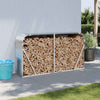 Almacenamiento de leña de Vidaxl 180x45x100 cm Color de plata galvanizado