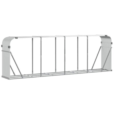 Almacenamiento de leña de Vidaxl 300x45x100 cm Color de plata galvanizado