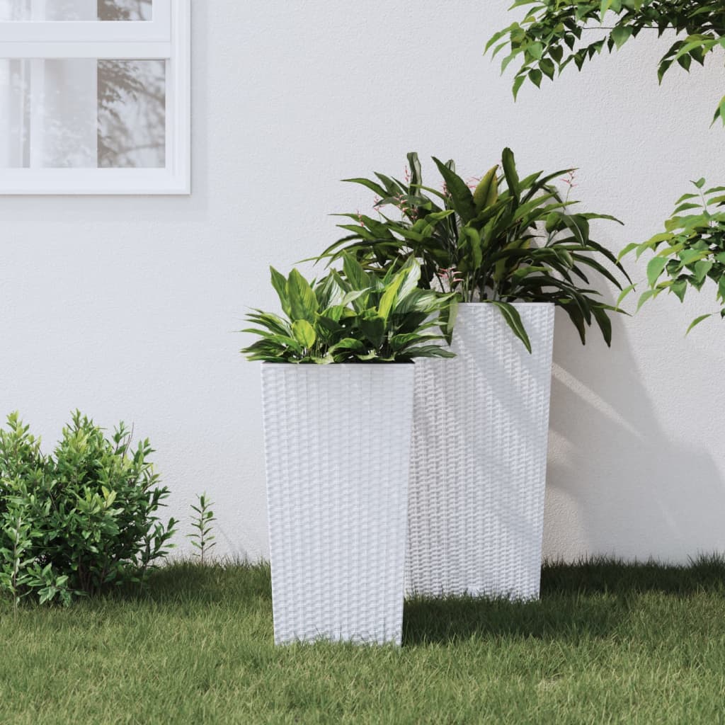 Plantador Vidaxl con Rattan Bak Rattan extraíble 11 26.5 L PP White