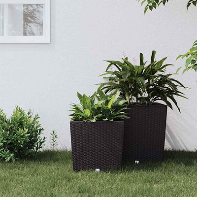 Vidaxl fioriera con bak rattan rimovibile look 21 32 l pp marrone