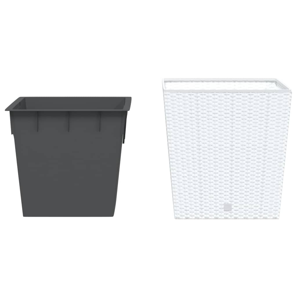 Pianificatore Vidaxl con bak rattan rimovibile look 37 64 l pp bianco