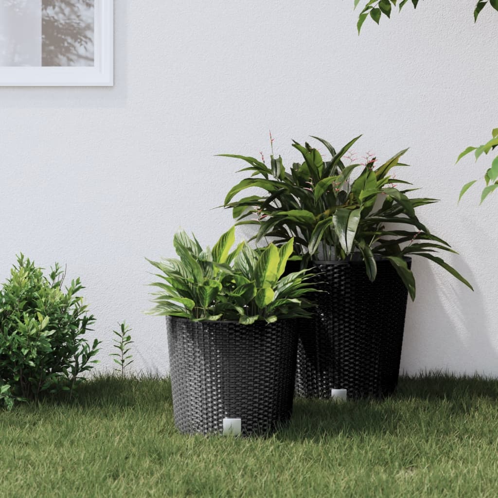 Vidaxl fioriera rimovibile bak rattan look 15 15,3 l pp antracite