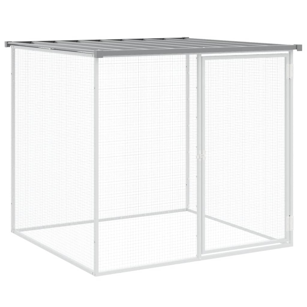 Vidaxl Chicken Coop con techo de 103x98x90 cm de acero galvanizado gris claro