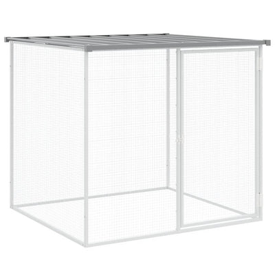 Vidaxl Chicken Coop con techo de 103x98x90 cm de acero galvanizado gris claro