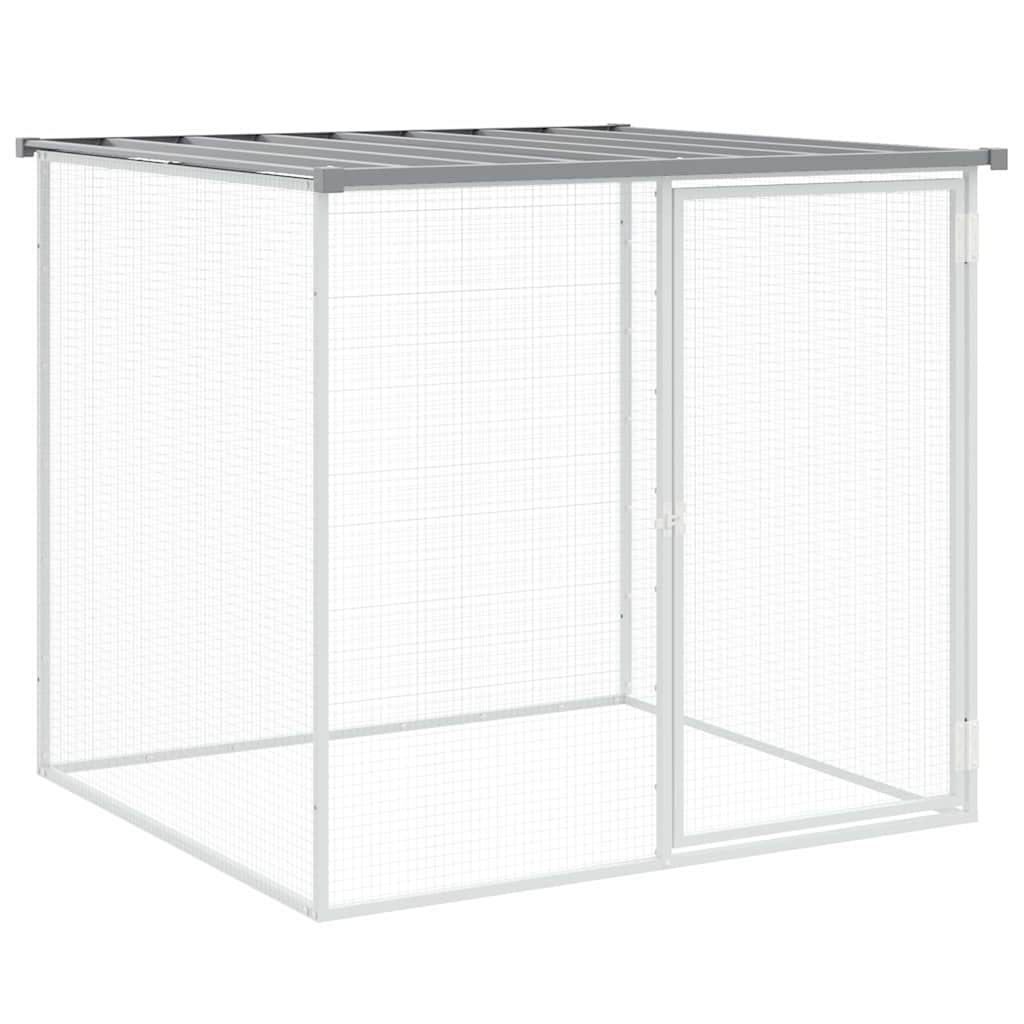 Vidaxl Chicken Coop con techo de 103x98x90 cm de acero galvanizado gris claro