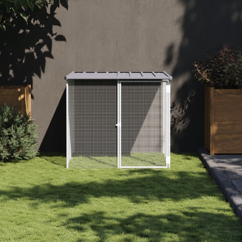 Vidaxl Chicken Coop con techo de 103x98x90 cm de acero galvanizado gris claro