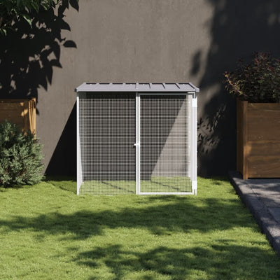 Vidaxl Chicken Coop con techo de 103x98x90 cm de acero galvanizado gris claro