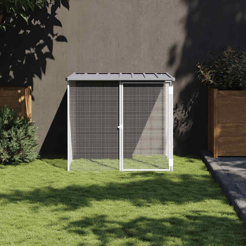 Vidaxl Chicken Coop con techo de 103x98x90 cm de acero galvanizado gris claro