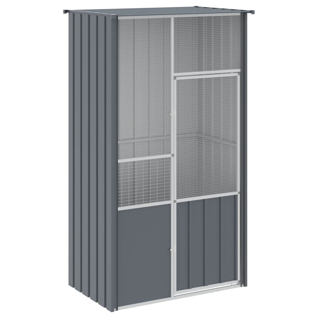 Vidaxl Bird Cage 115x78x200 cm Colore antracite in acciaio zincato