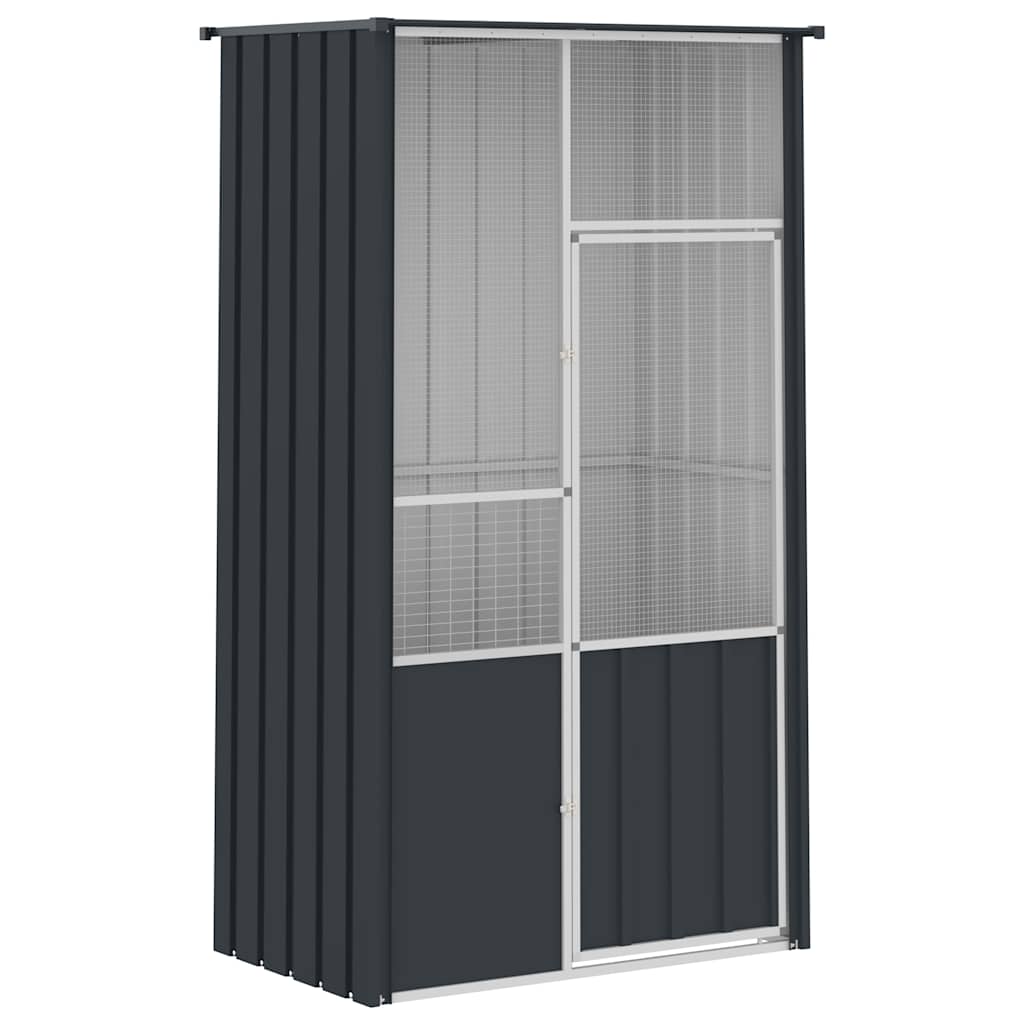 Vidaxl Bird Cage 115x78x200 cm Colore antracite in acciaio zincato