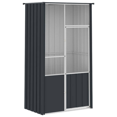 Vidaxl Bird Cage 115x78x200 cm Color de antracita de acero galvanizado
