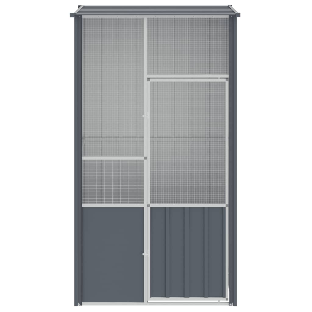 Vidaxl Bird Cage 115x78x200 cm Colore antracite in acciaio zincato