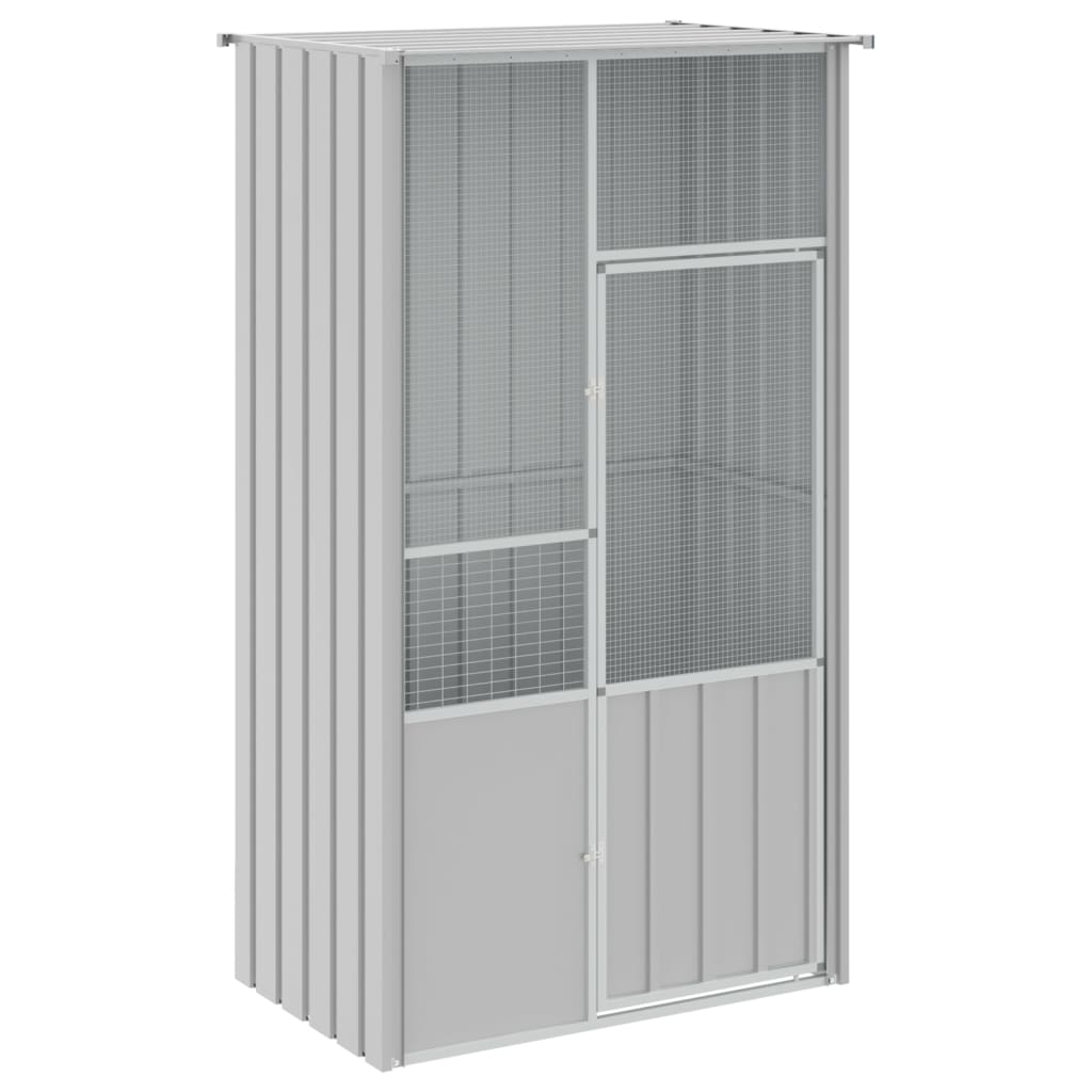 Vidaxl Bird Cage 115x78x200 cm de acero galvanizado gris