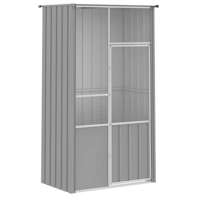 Vidaxl Bird Cage 115x78x200 cm de acero galvanizado gris