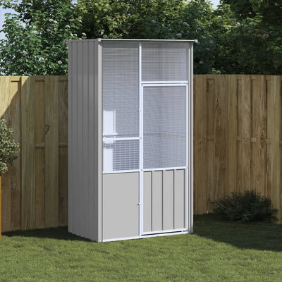 Vidaxl Bird Cage 115x78x200 cm de acero galvanizado gris