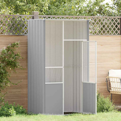 Vidaxl Bird Cage 115x78x200 cm de acero galvanizado gris