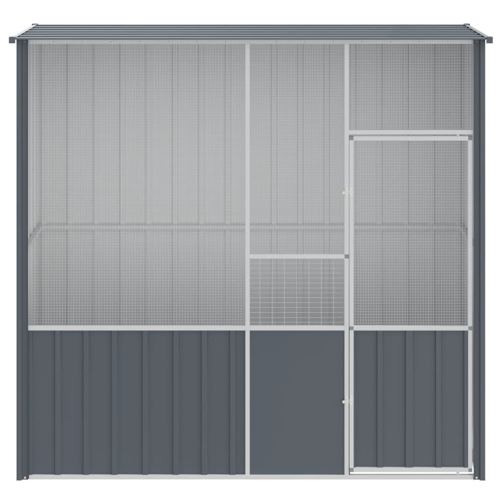 Vidaxl Bird Cage 215x78x200 cm de acero galvanizado antracita