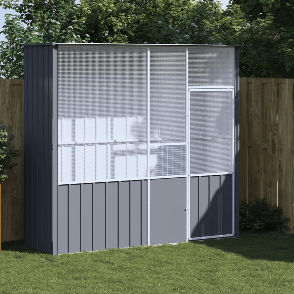 Vidaxl Bird Cage 215x78x200 cm de acero galvanizado antracita