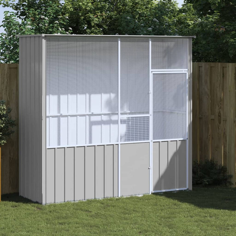 Vidaxl Bird Cage 215x78x200 cm grigio galvanizzato