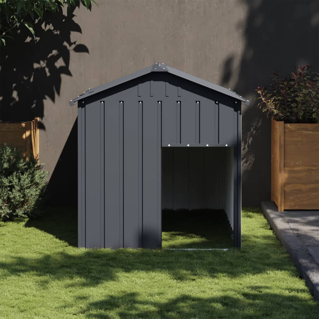 Vidaxl loft con techo 117x153x123 cm de acero galvanizado antracita