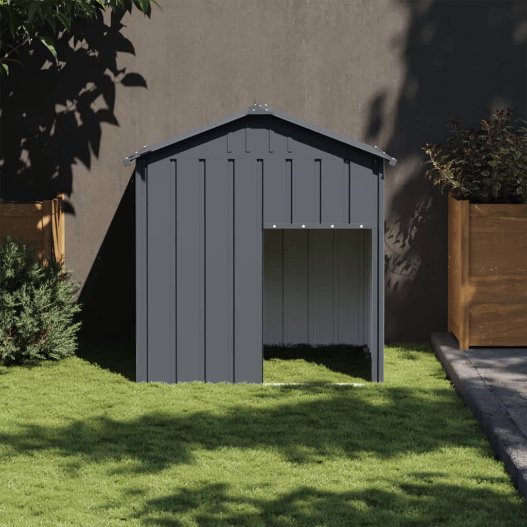 Vidaxl Loft con techo 117x1033x123 cm de acero galvanizado antracita