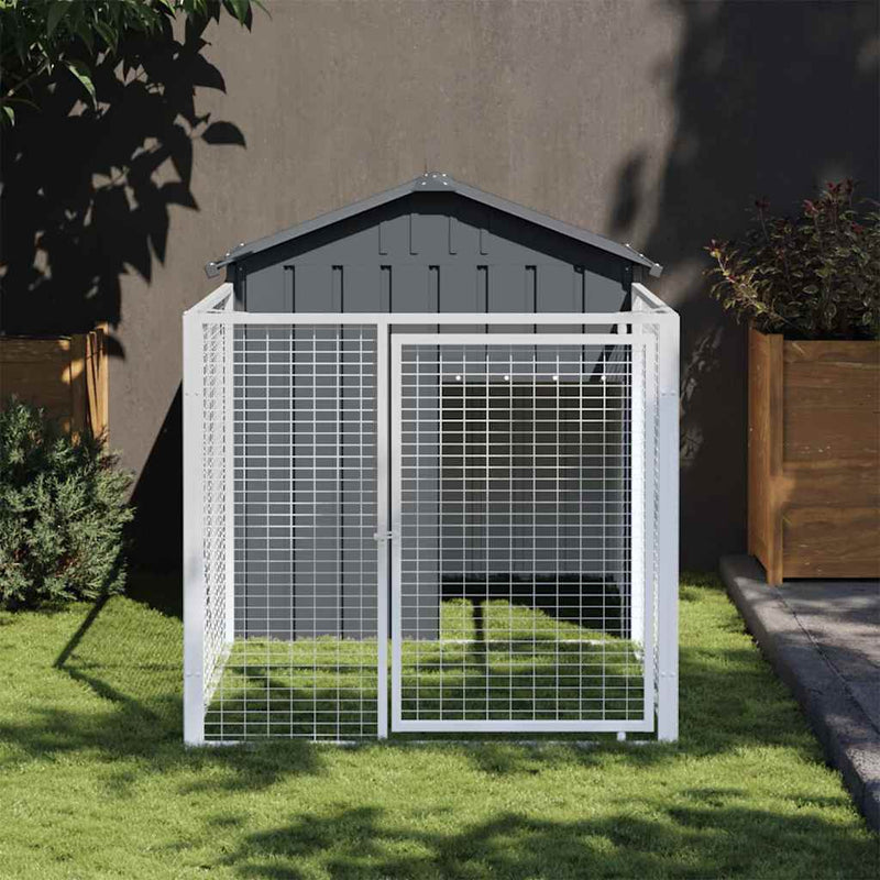 Vidaxl Loft con techo 117x201x123 cm de acero galvanizado antracita